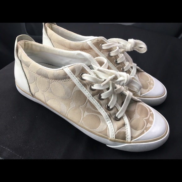 Coach Shoes - Coach Barrett tennis shoes light gold